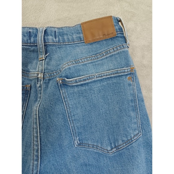 Madewell Jeans Sz 27  High Rise Slim Straight Crop Boyjean Fray Hem Raw Distress - Picture 13 of 14